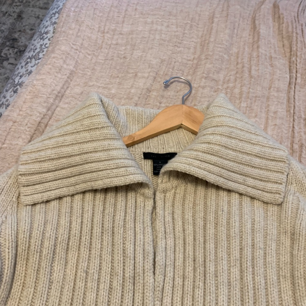The Limited Cream wool Ribbed Cardigan - Picture 2 of 4